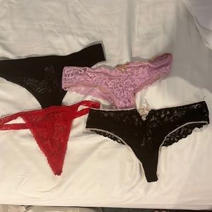 NWT Victoria’s Secret  Lace Thong Underwear Bundle M
